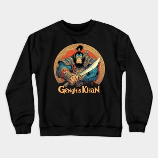 Genghis Kahn Iron Maiden monkey Crewneck Sweatshirt